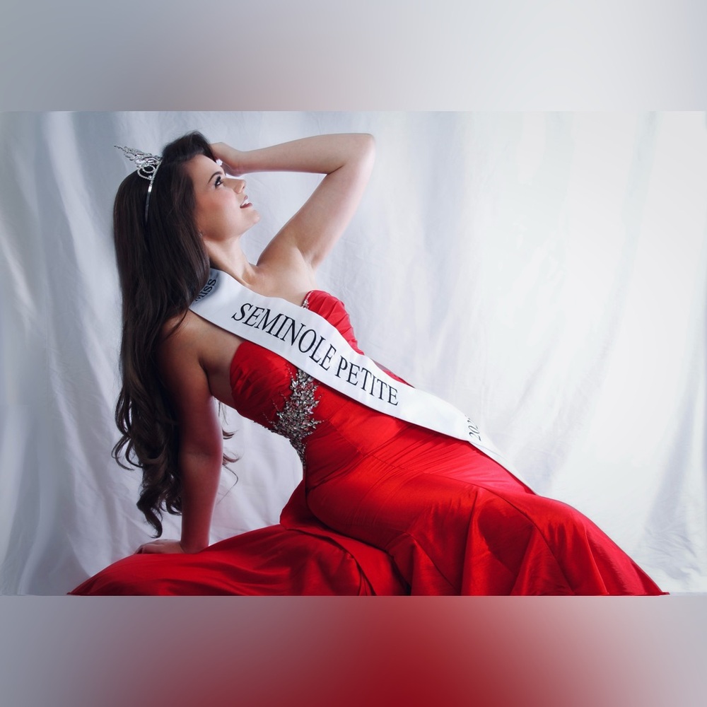 Red Tony Bowls Pageant Prom Gown